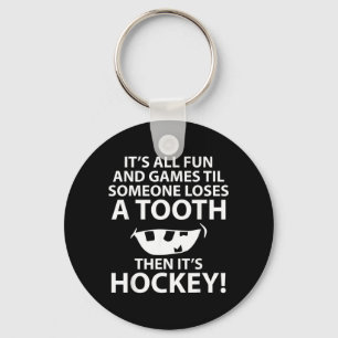 All Fun And Games Hockey Player Keychain