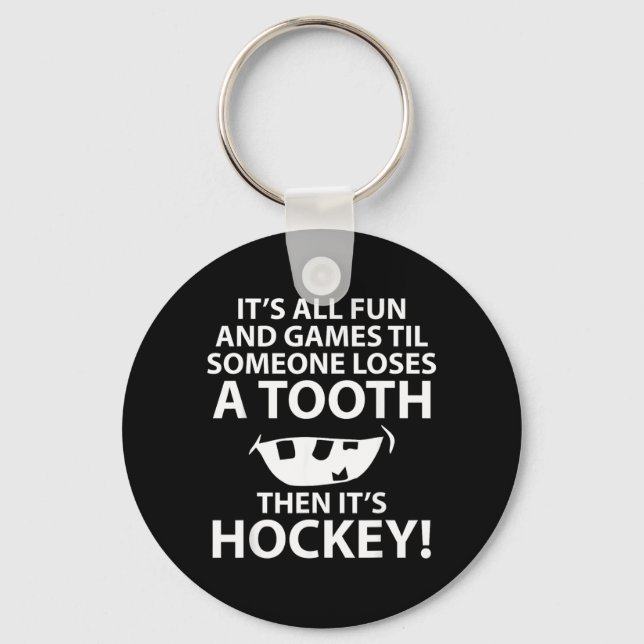 All Fun And Games Hockey Player Keychain (Front)