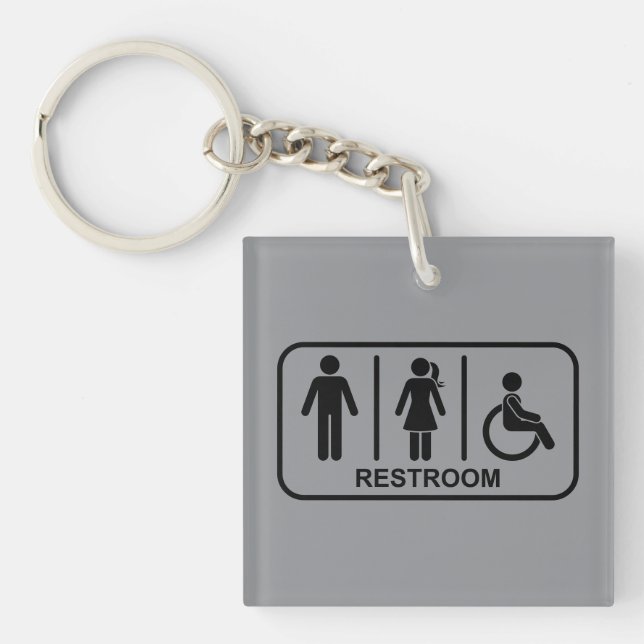 All Gender Bathroom Symbol Keychain (Front)
