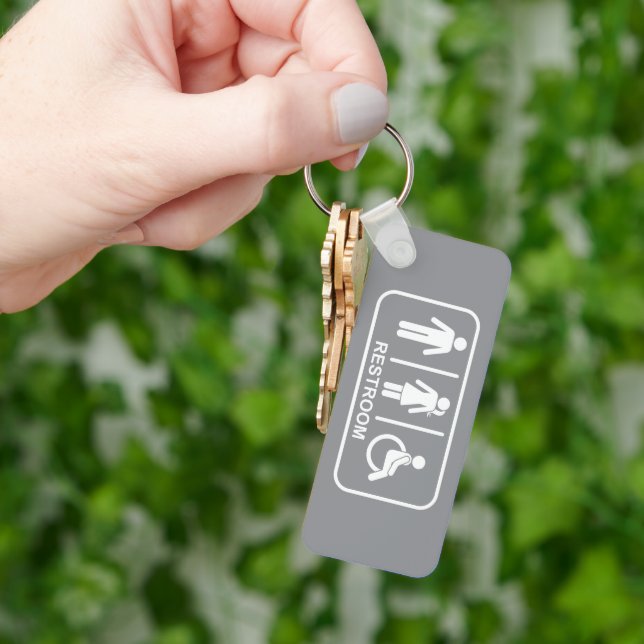 All Gender Bathroom Symbol Keychain (Hand)