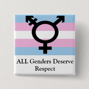 All Genders Deserve Respect 2 Inch Square Button