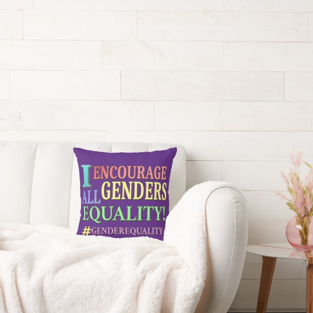 "ALL GENDERS EQUALITY" Cute Design. Buy Now Throw Pillow (Couch)