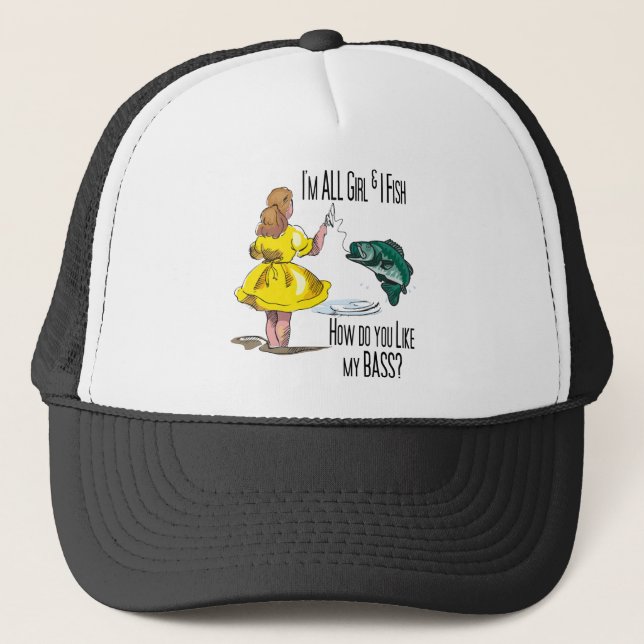 All Girl Fishing Shirts Trucker Hat (Front)