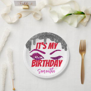 All Glitter Birthday 18th 21st 30th 50th Paper Plate
