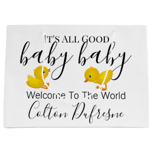 "All Good Baby Baby" Personalized Baby Large Gift Bag