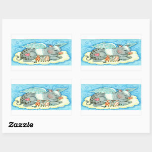 ALL GOOD PIGLETS GO TO HEAVEN, CUTE PIG ANGELS STICKER