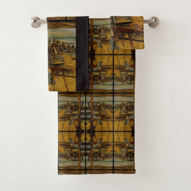 All Great Painting Starts with One Brush Stroke, Bath Towel Set (Insitu)