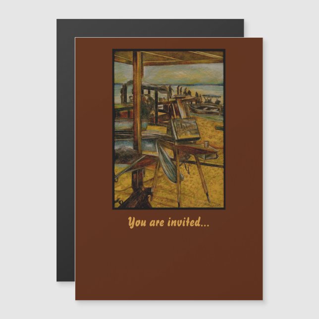 All Great Paintings Start with One Brush Stoke Magnetic Invitation (Front/Back)