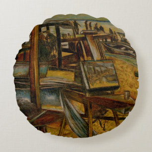 All Great Paintings Starts with One Brush Stoke Round Pillow