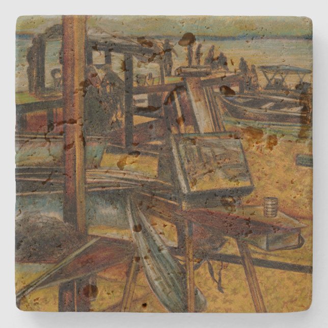 All Great Paintings Starts with One Brush Stoke Stone Coaster (Front)