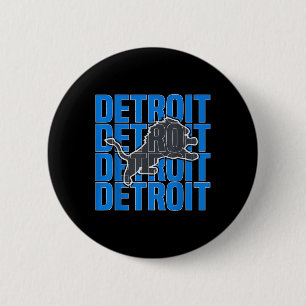 All Grit - Detroit Cool Retro Lion Lovers Detroit  2 Inch Round Button
