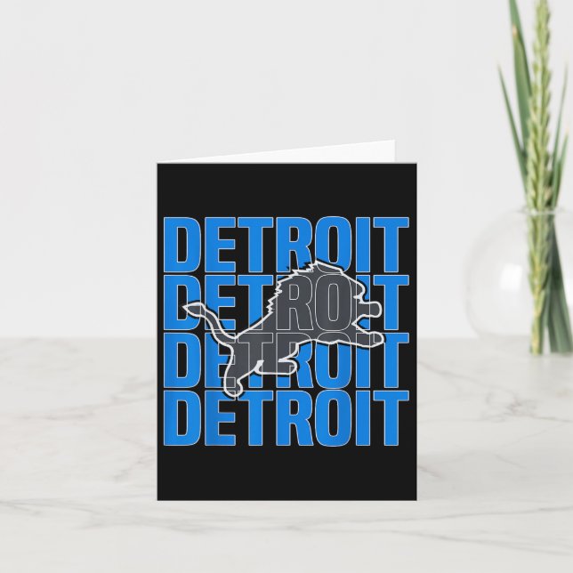 All Grit - Detroit Cool Retro Lion Lovers Detroit  Card (Front)