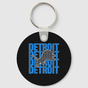 All Grit - Detroit Cool Retro Lion Lovers Detroit Keychain