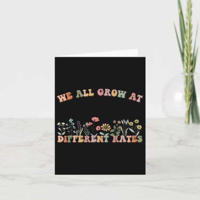 All Grow At Different Rates Sped Teacher Retro Vin Card (Front)