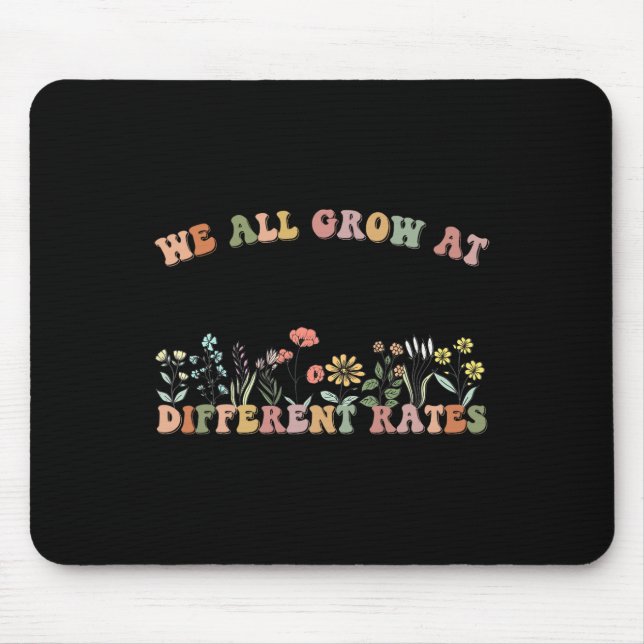 All Grow At Different Rates Sped Teacher Retro Vin Mouse Pad (Front)
