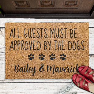 All Guests Approved By Dogs Funny Pet Dog Coir Doormat