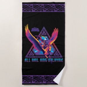 All Hail King Valkyrie Psychedelic Graphic Beach Towel