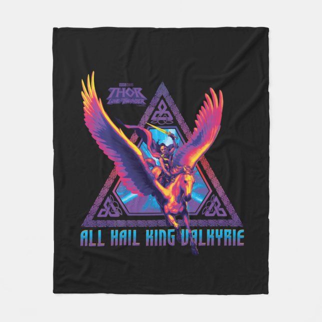 All Hail King Valkyrie Psychedelic Graphic Fleece Blanket (Front)