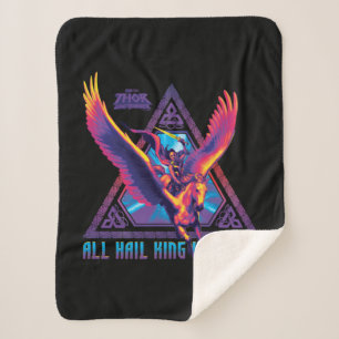 All Hail King Valkyrie Psychedelic Graphic Sherpa Blanket