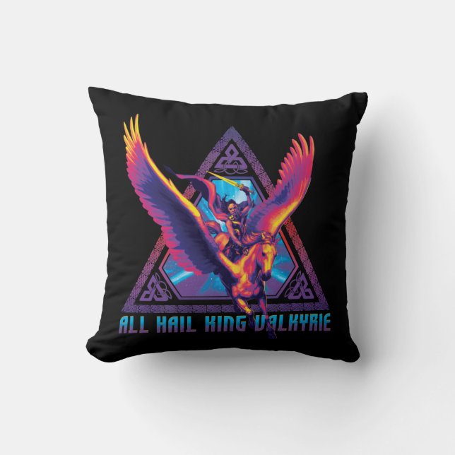 All Hail King Valkyrie Psychedelic Graphic Throw Pillow (Front)