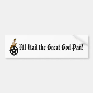 All Hail the Great God Pan and Pentacle Bumper Sticker