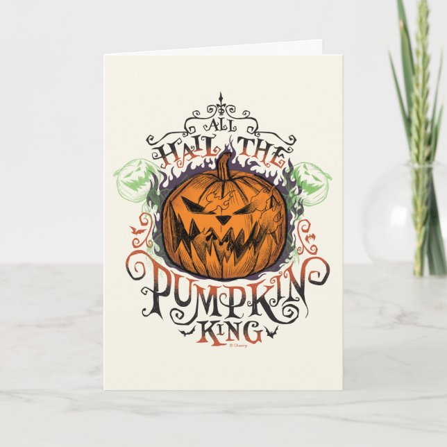 All Hail The Pumpkin King - Gothic Flames Card (Front)