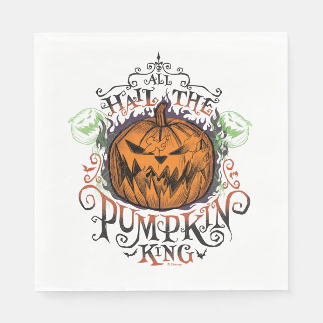 All Hail The Pumpkin King - Gothic Flames Napkin (Front)