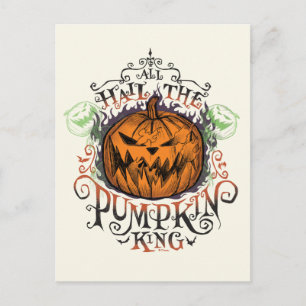 All Hail The Pumpkin King - Gothic Flames Postcard