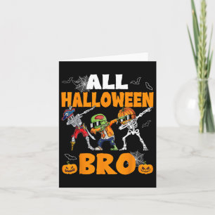 All Halloween Bro Dabbing Skeleton Jack O Lantern  Card