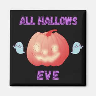 All Hallows Eve Halloween Pumpkin and Ghosts Magnet