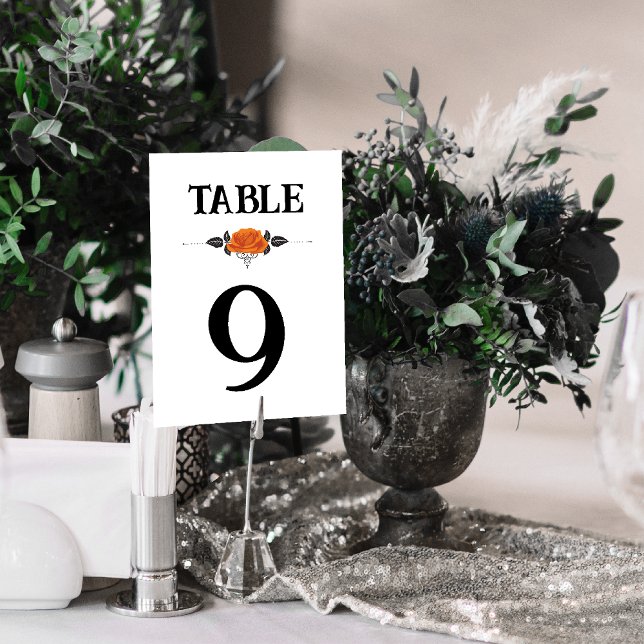 All Hallows Eve Halloween Rose Table Number (Creator Uploaded)