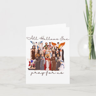 All Hallows Eve Pray For Us Halloween Catholic Sai Card