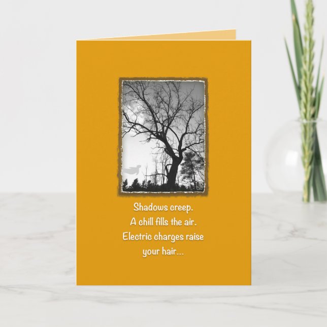 All Hallows' Eve Tree & Wraith Greeting Card (Front)