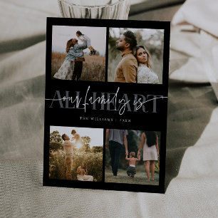 All Heart Black Multi Photo Valentines Day Holiday Card