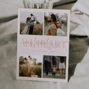 All Heart Peach Multi Photo Valentines Day Holiday Card