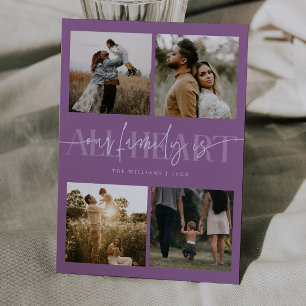 All Heart Purple Photo Valentines Day Holiday Card