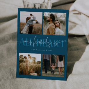 All Heart Teal Multi Photo Valentines Day Holiday Card