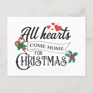 All hearts come home for Christmas Postcard