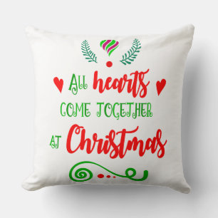 All Hearts Come Together At Christmas Holiday, ZSG Throw Pillow