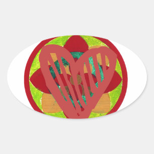 All Hearts Go Home for Valentine Art Print Oval Sticker