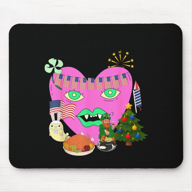 All Holidays in One Weird Holiday Design Mouse Pad (Front)