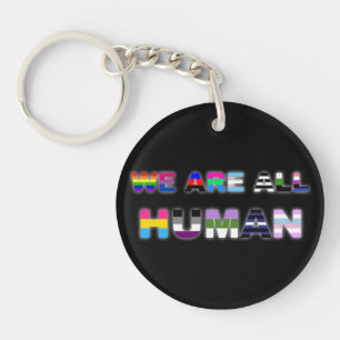 All Human Black Keychain