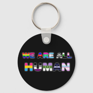 All Human Black Keychain