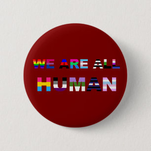 All Human Red 2 Inch Round Button