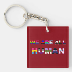 All Human Red Keychain