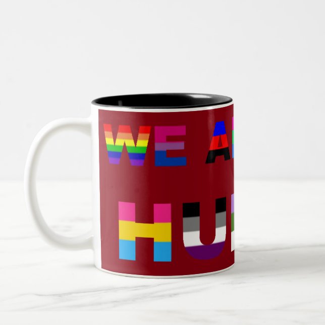 All Human Red Two-Tone Coffee Mug (Left)