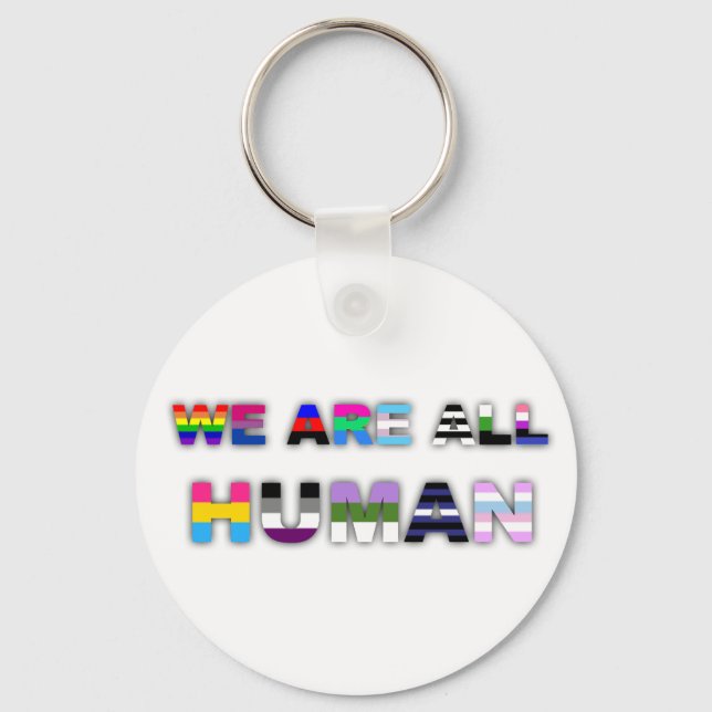 All Human White Keychain (Front)