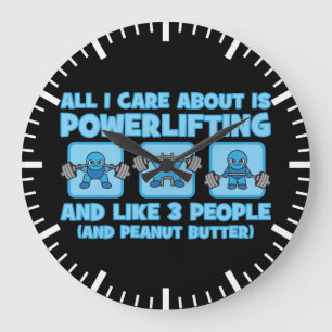 All I Care About Is Powerlifting - Kawaii Workout Large Clock