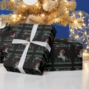 All I Need Is A Magical Christmas, Unicorn Wrapping Paper