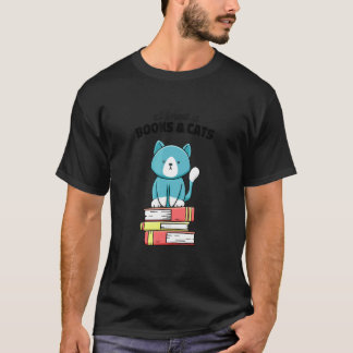 All I Need Is Books And Cats Bookworm Reading Pet  T-Shirt